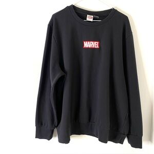 Marvel Black Long Sleeve Crew Neck Sweatshirt Embroidered Logo